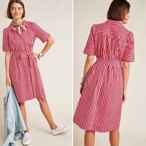 Anthropologie Maeve Kiana Striped Shirtdress